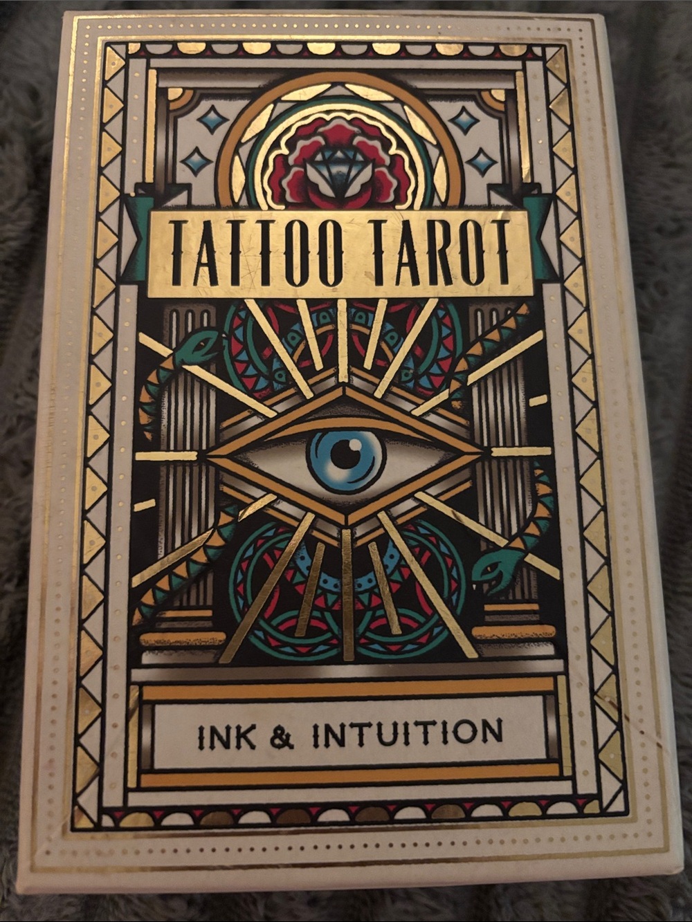 Tattoo Tarot Ink & Intuition Card Deck – Gold & Teal